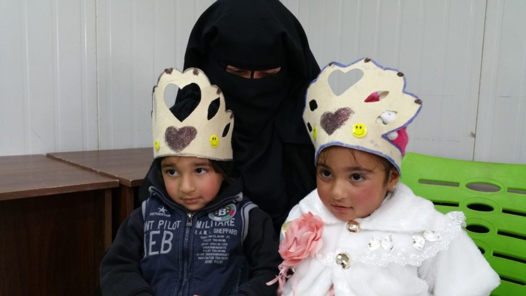 Storytelling and music activity for children in Azraq camp, Jordan