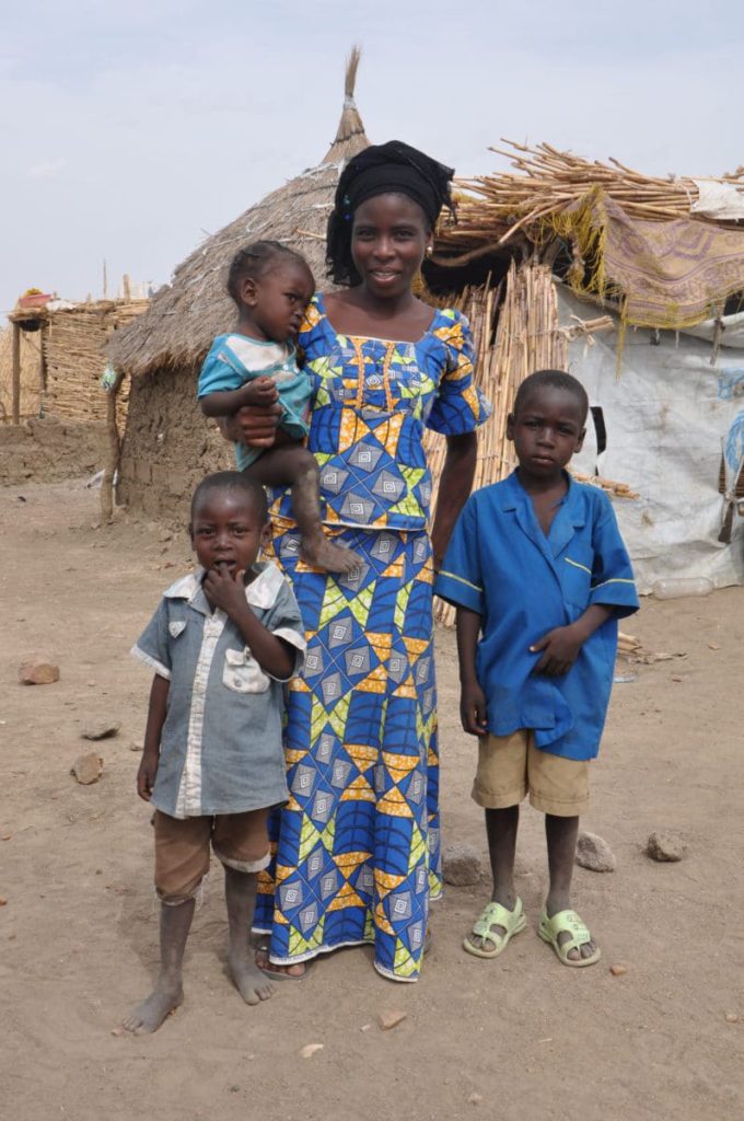 Salome and her three children, Cameroon