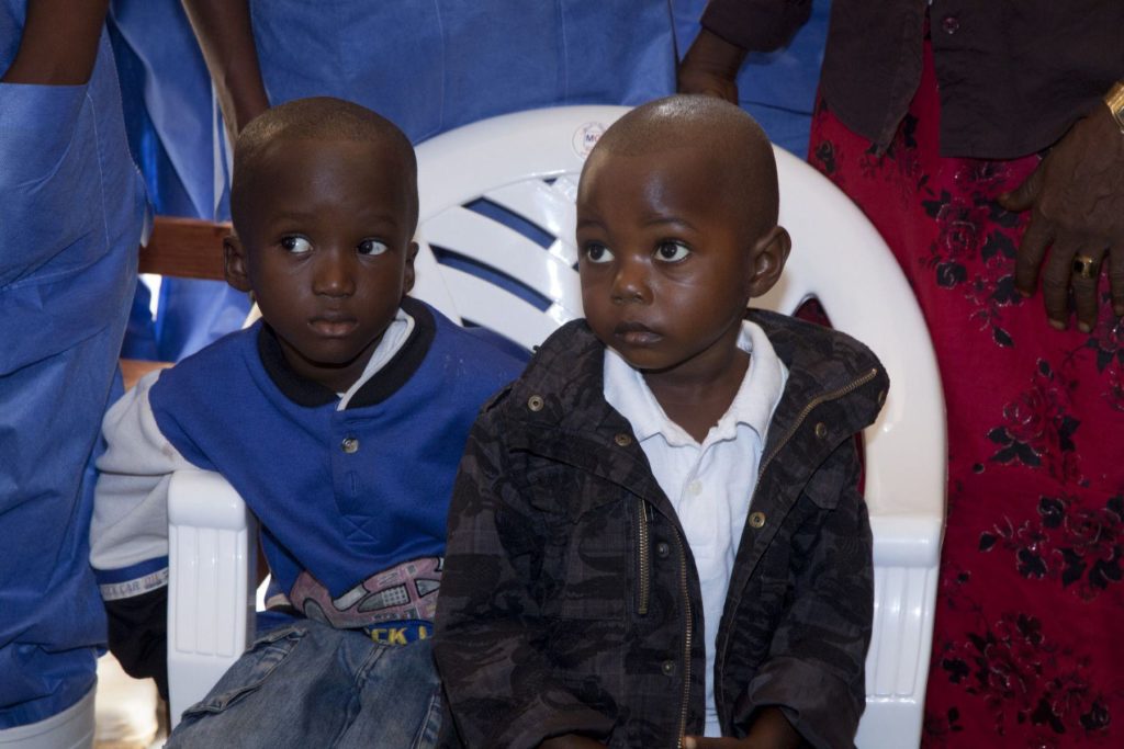 Brothers Alimamy, 4, and Idrissa, 3, Ebola survivors, Sierra Leone