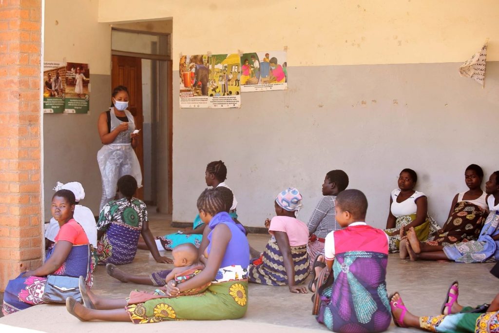 Thoko working with a woman's group